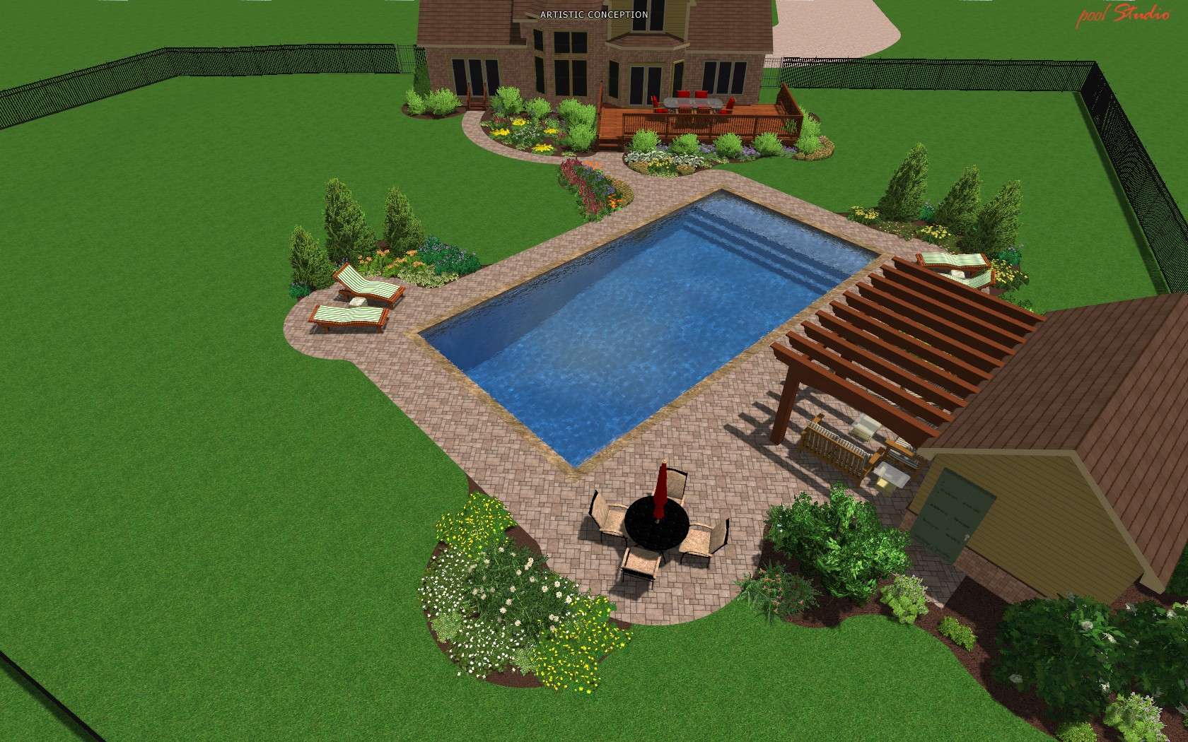 Inground Pool Swimming Landscaping Design